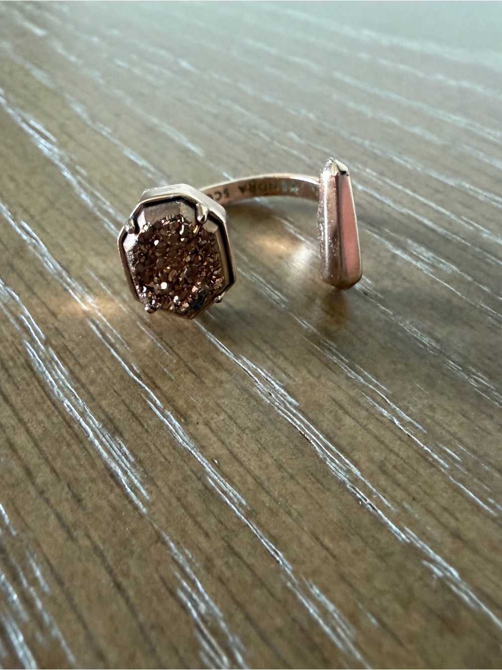 Kendra Scott Rose Gold Druzy Open Band Ring